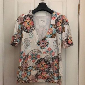 Short sleeve lounge hoodie with front pocket